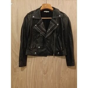 Rebecca Minkoff Leather Biker Black Stud Motorcycle Jacket S